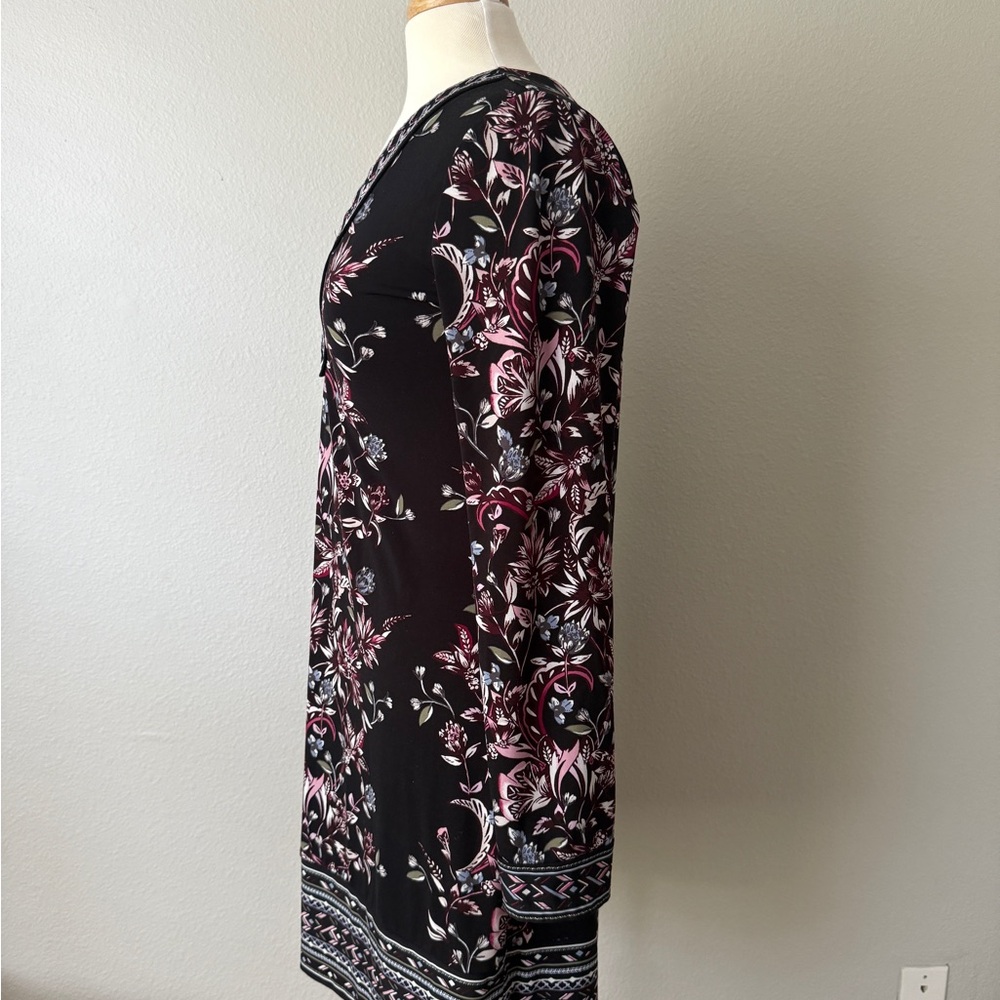 White House Black Market Floral Border Print Long Sleeve Dress – Size M - Picture 5 of 5